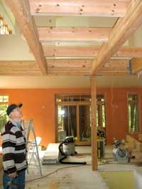 Joists on the beams between upstair bedrooms